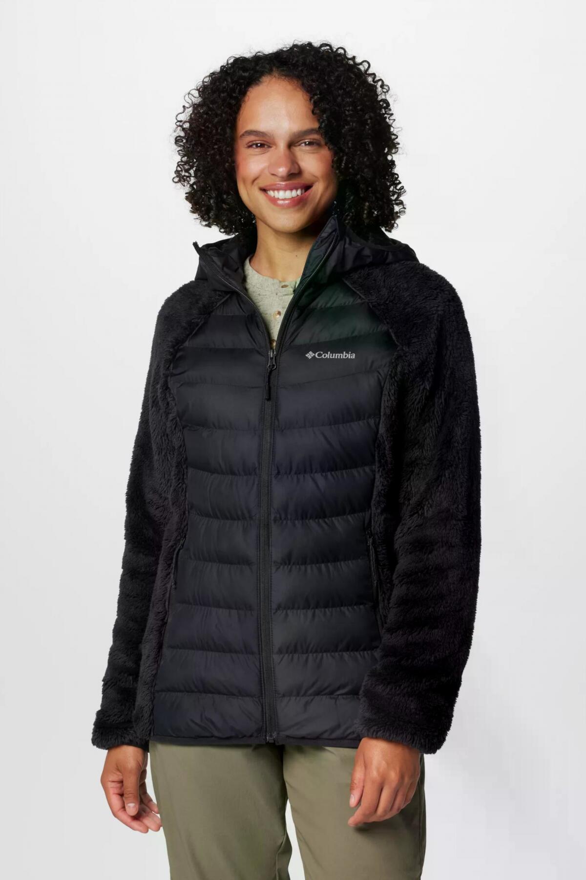 Jaqueta Columbia Modelo Powder Lite Ii Sherpa Hyb Cor Preto 5/5