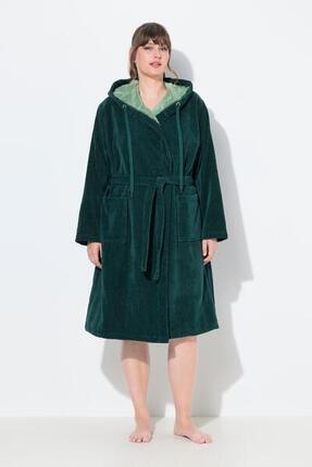 Femme Peignoir réversible en tissu éponge avec poches