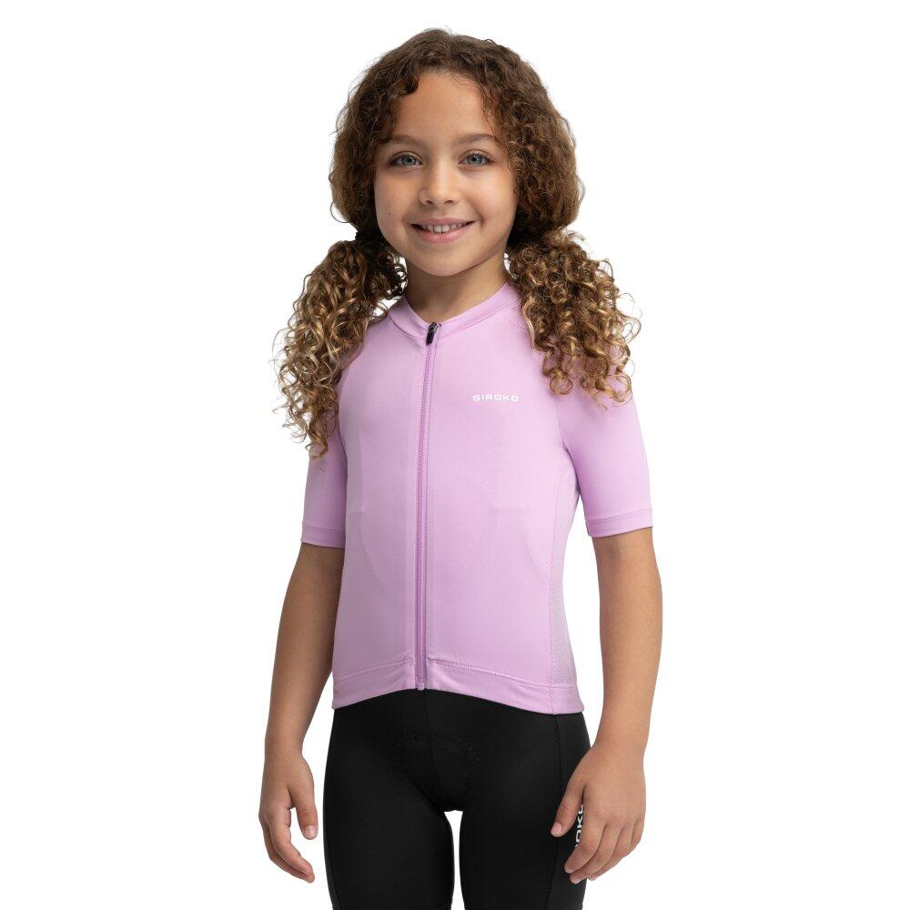SIROKO Dívčí cyklistický dres s krátkým rukávem K-Core Brisa Light Pink Růžov�