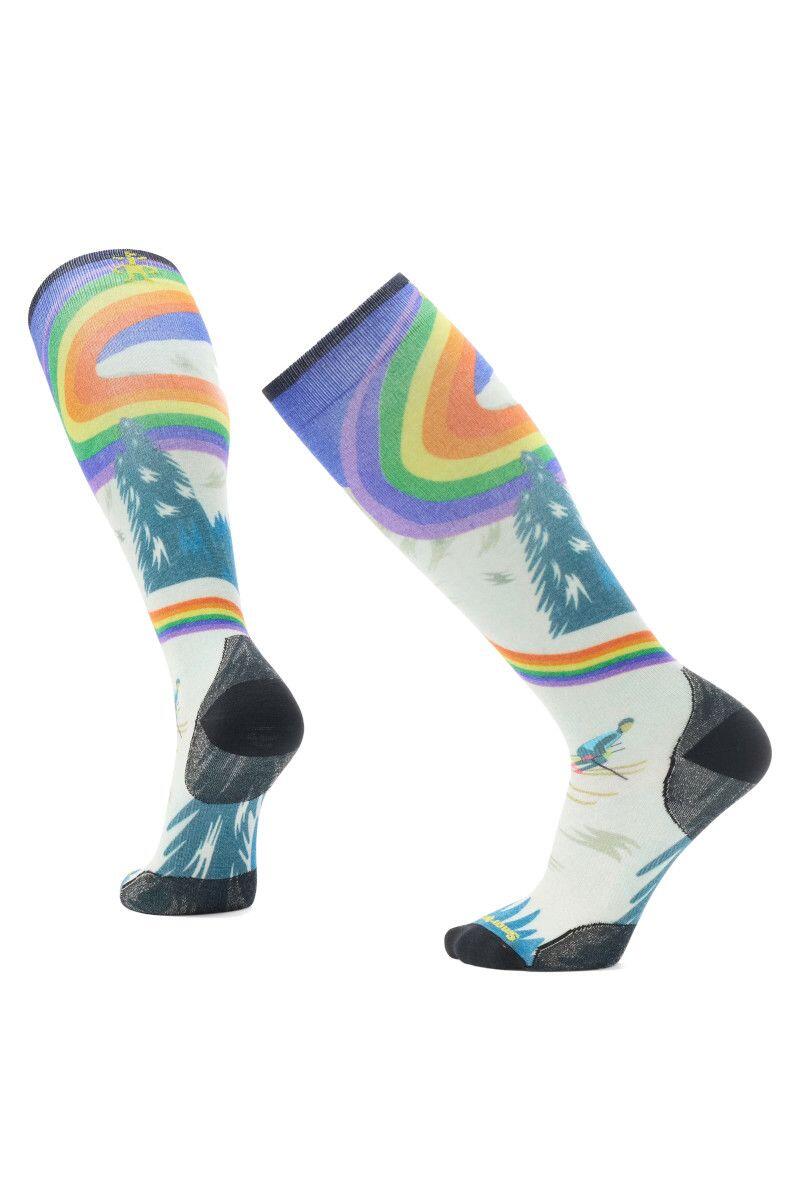 Skarpety damskie Ski Zero Cushion Rainbow Trails Print Otc - Laguna Blue 2/2