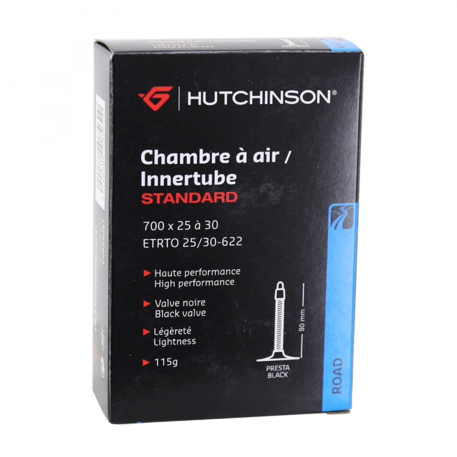 HUTCHINSON Camera d'aria Hutchinson Standard 700 x 25-30 mm Valvola Presta 80 mm Nera