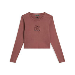 T-shirt pour femmes cropped à manches longues avec broderies Disney