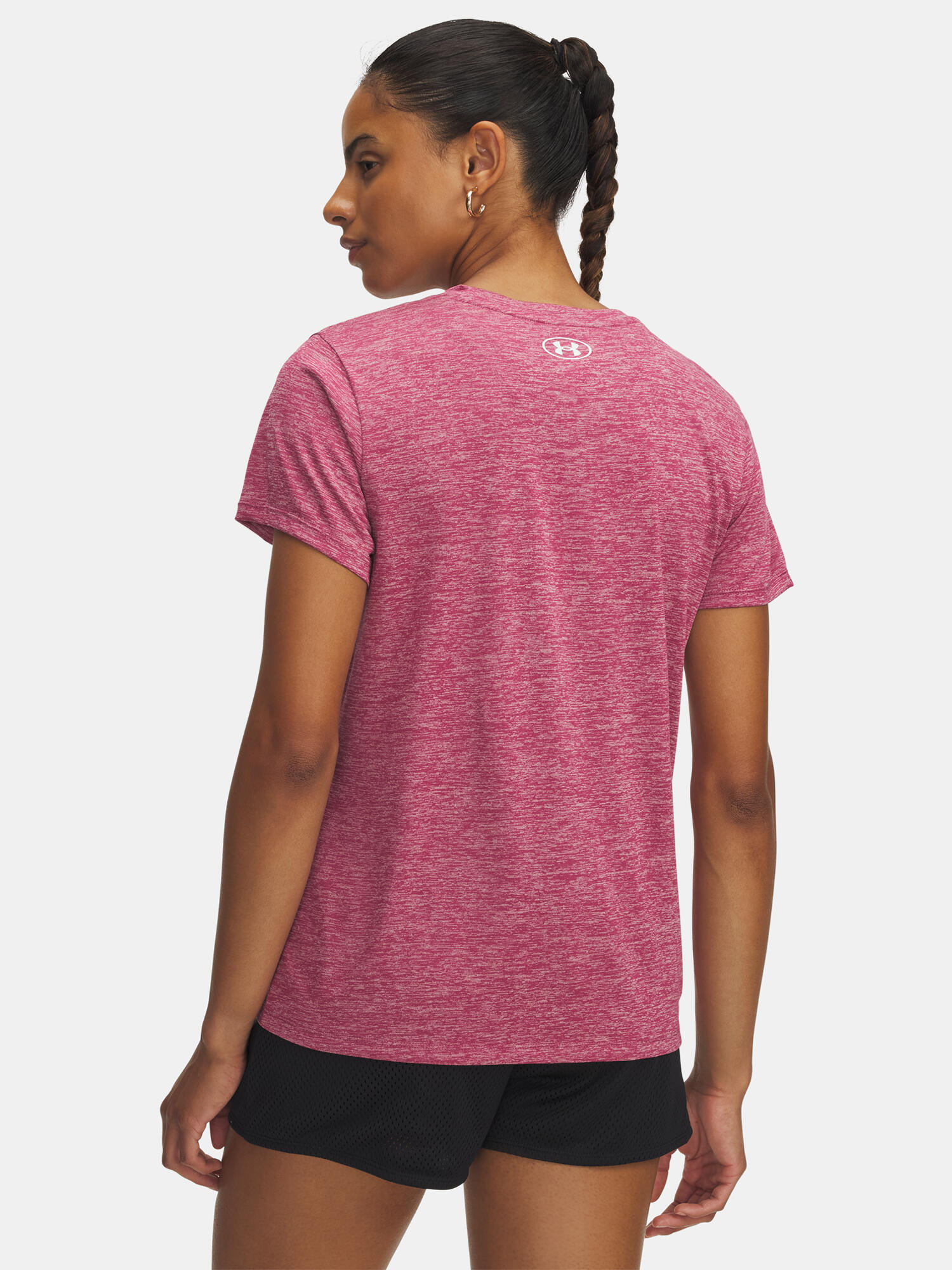 T-shirt d'entraînement femme Under Armour Tech Twist fuchsia dusk/blanc 2/2