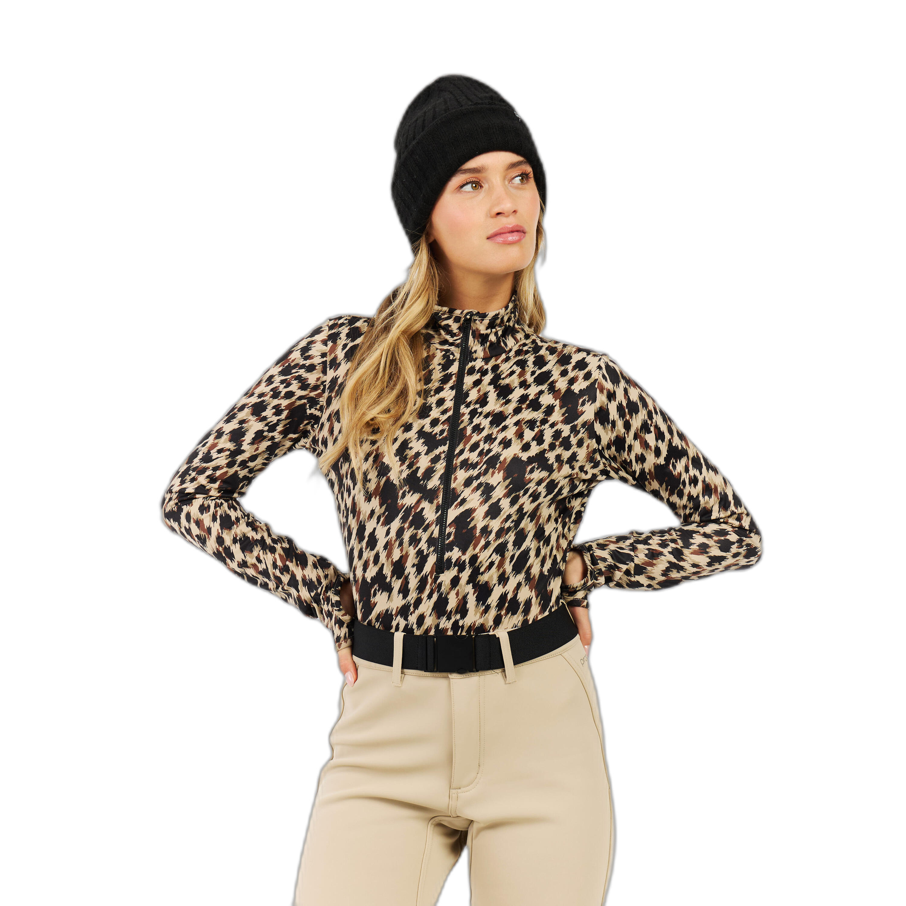 Protest Damen Langarmshirt PRTKACEY – Mit 1/4 Reißverschluss & Aztekenmuster, Aus Recyceltem Thermostretch