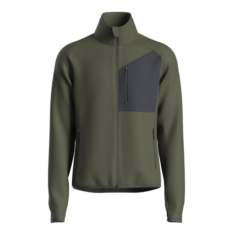 Great Escapes Roseg man long zip fleece jacket beige 1/3