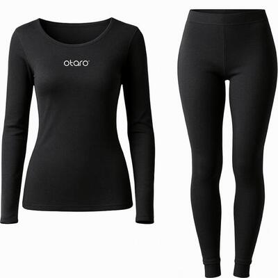 Thermo ondergoed dames set - seamless: top + broek| zwart