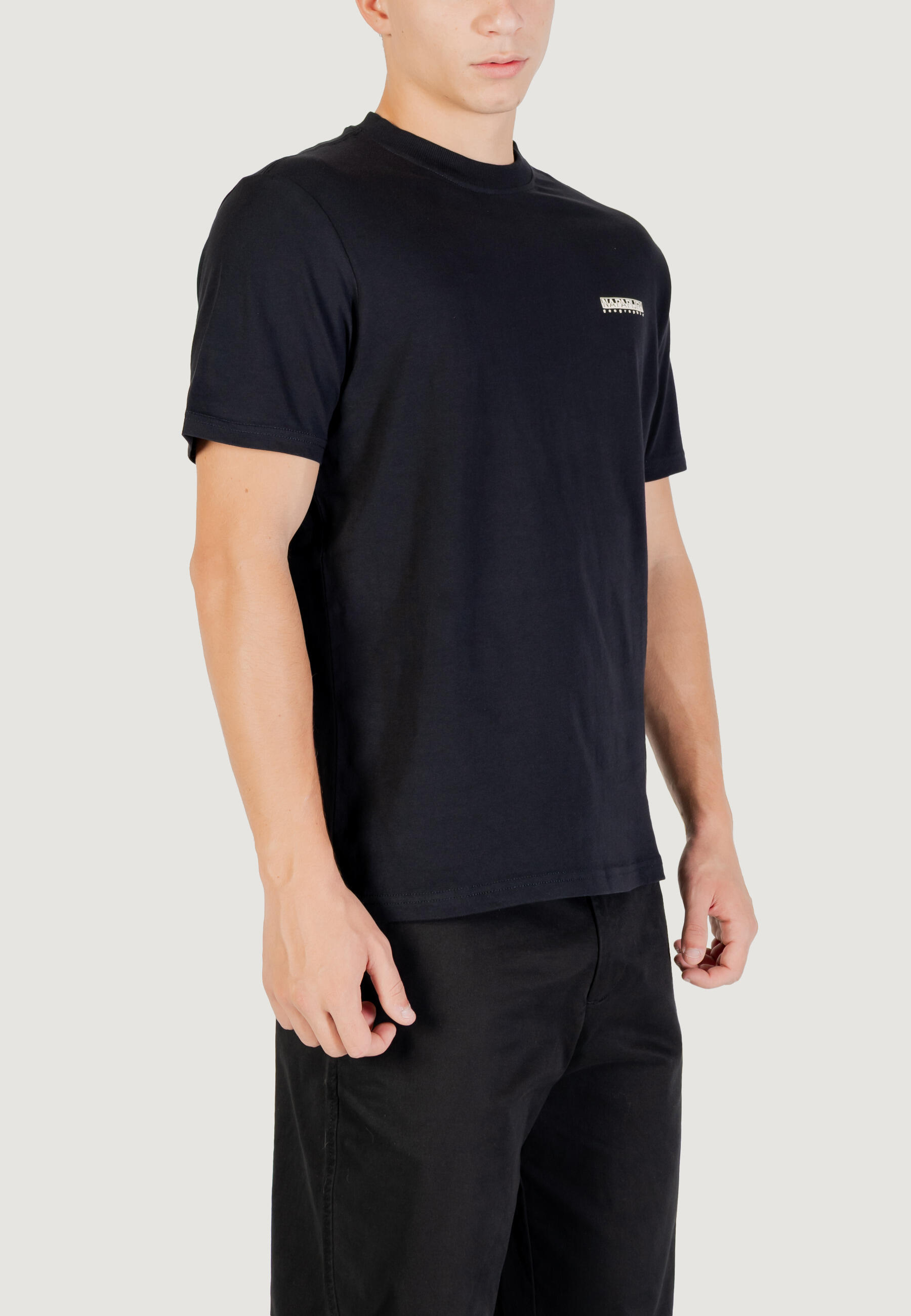 t-shirt crop top S-SMALL BOX SS HOMME noir 3/5