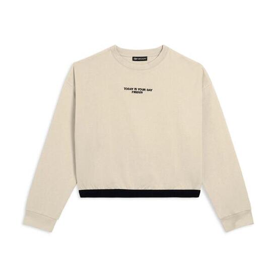 Felpa donna con fascia logata e ricamo