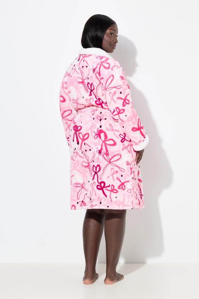 Damskie Szlafrok kokardki kołnierz szalowy plusz długi rękaw