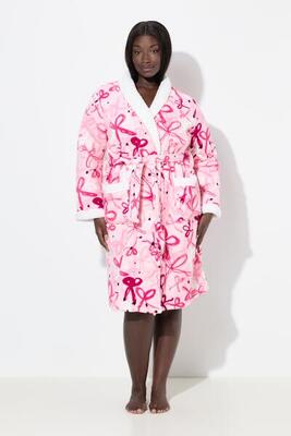 Dames badjas strikjes sjaalkraag pluche lange mouwen