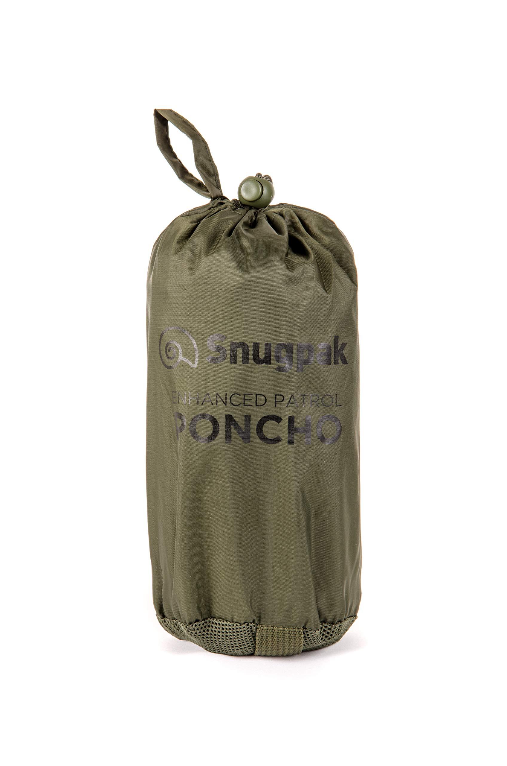 Snugpak Enhanced Patrol Poncho Oliv - Regenponcho 3/4