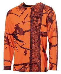 T-shirt De Chasse Manches Longues Treeland Camo Orange