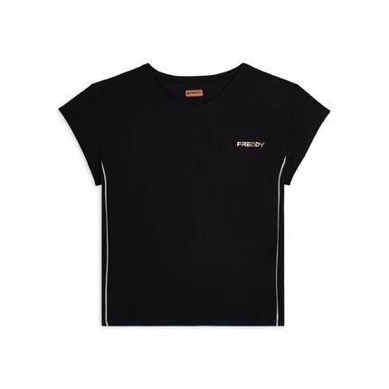 T-shirt technique avec manches à ailettes et passepoils contrastés