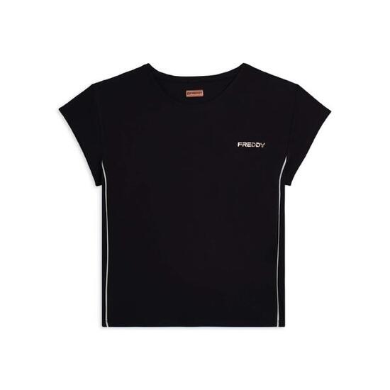 T-shirt technique avec manches à ailettes et passepoils contrastés