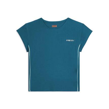 T-shirt technique avec manches à ailettes et passepoils contrastés