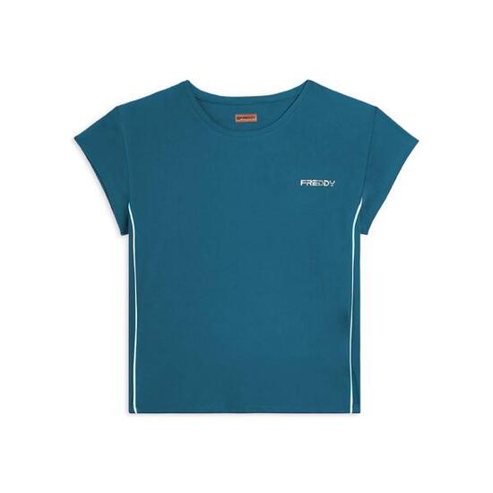 T-shirt technique avec manches à ailettes et passepoils contrastés