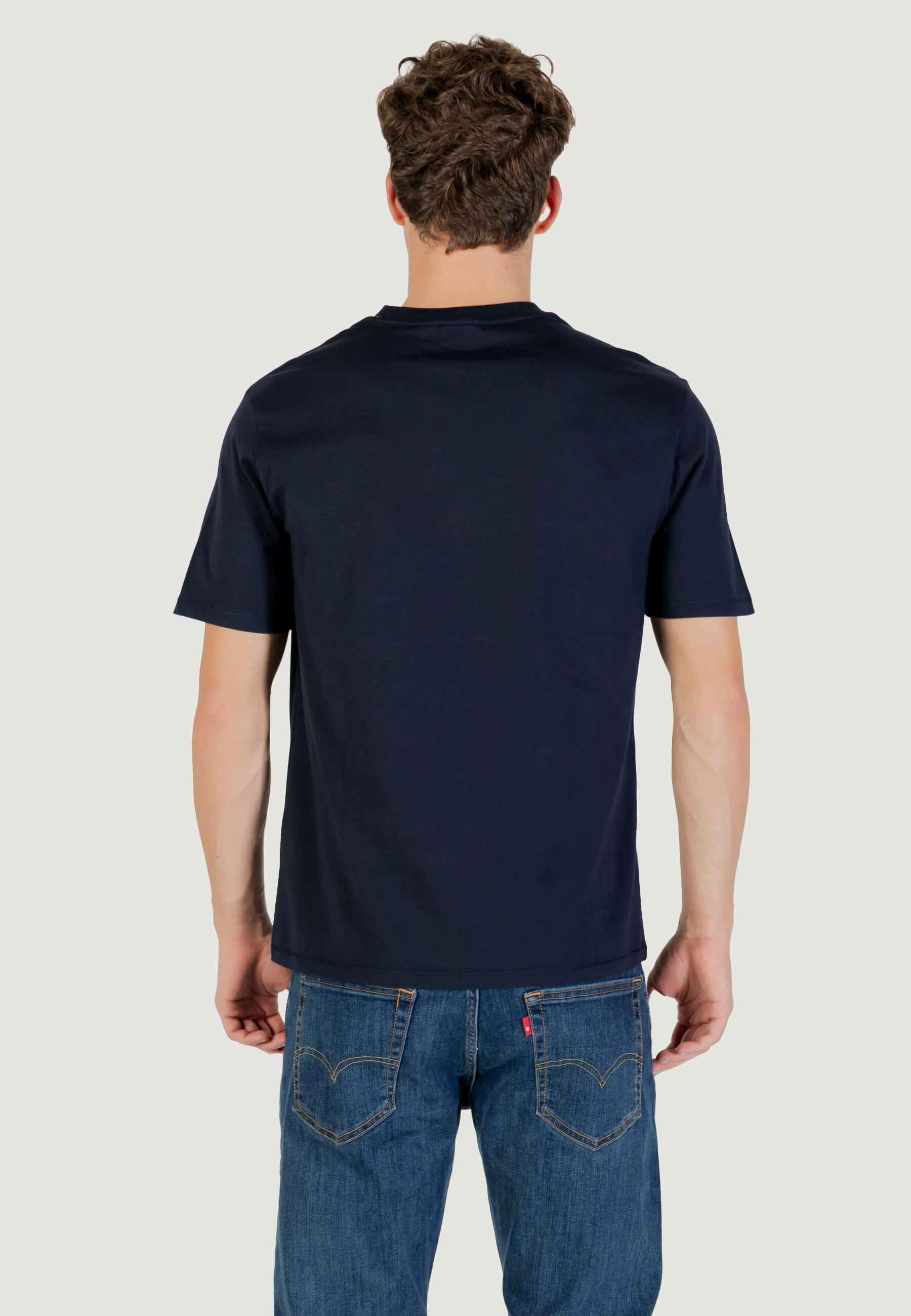 t-shirt crop top S-BADGE SS 1 HOMME bleu 2/5