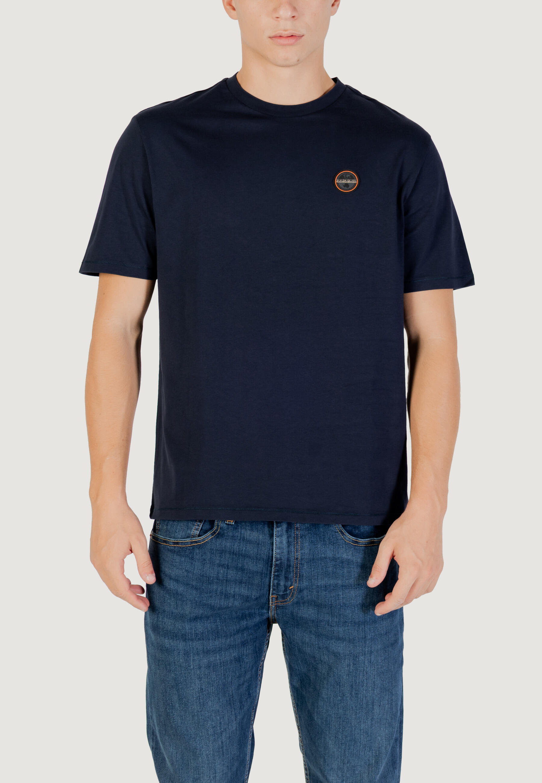 t-shirt crop top S-BADGE SS 1 HOMME bleu 5/5