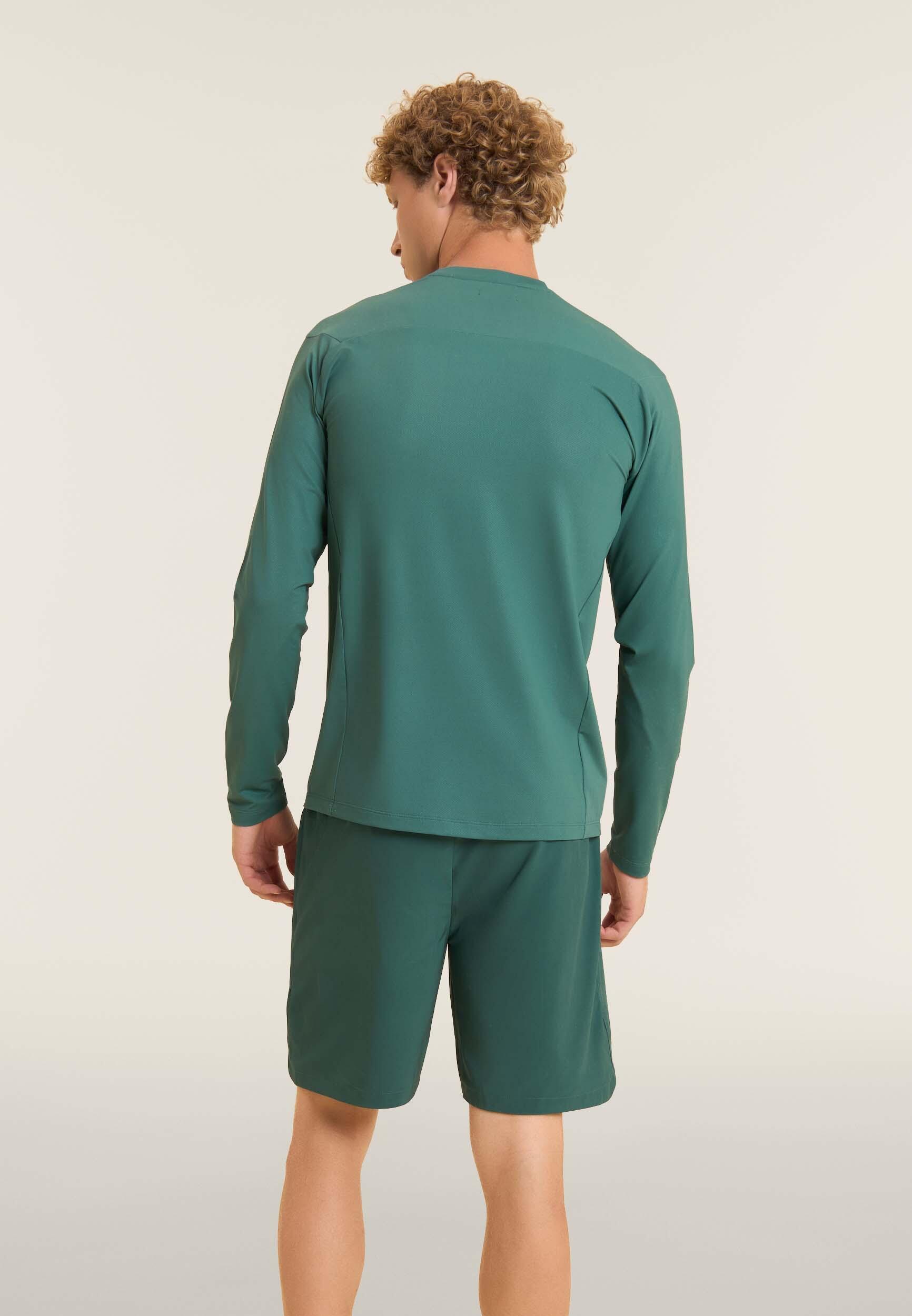Camiseta slim fit de manga larga con corte técnico 3/6