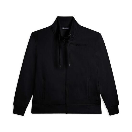 Felpa full zip con collo alto e bande logate