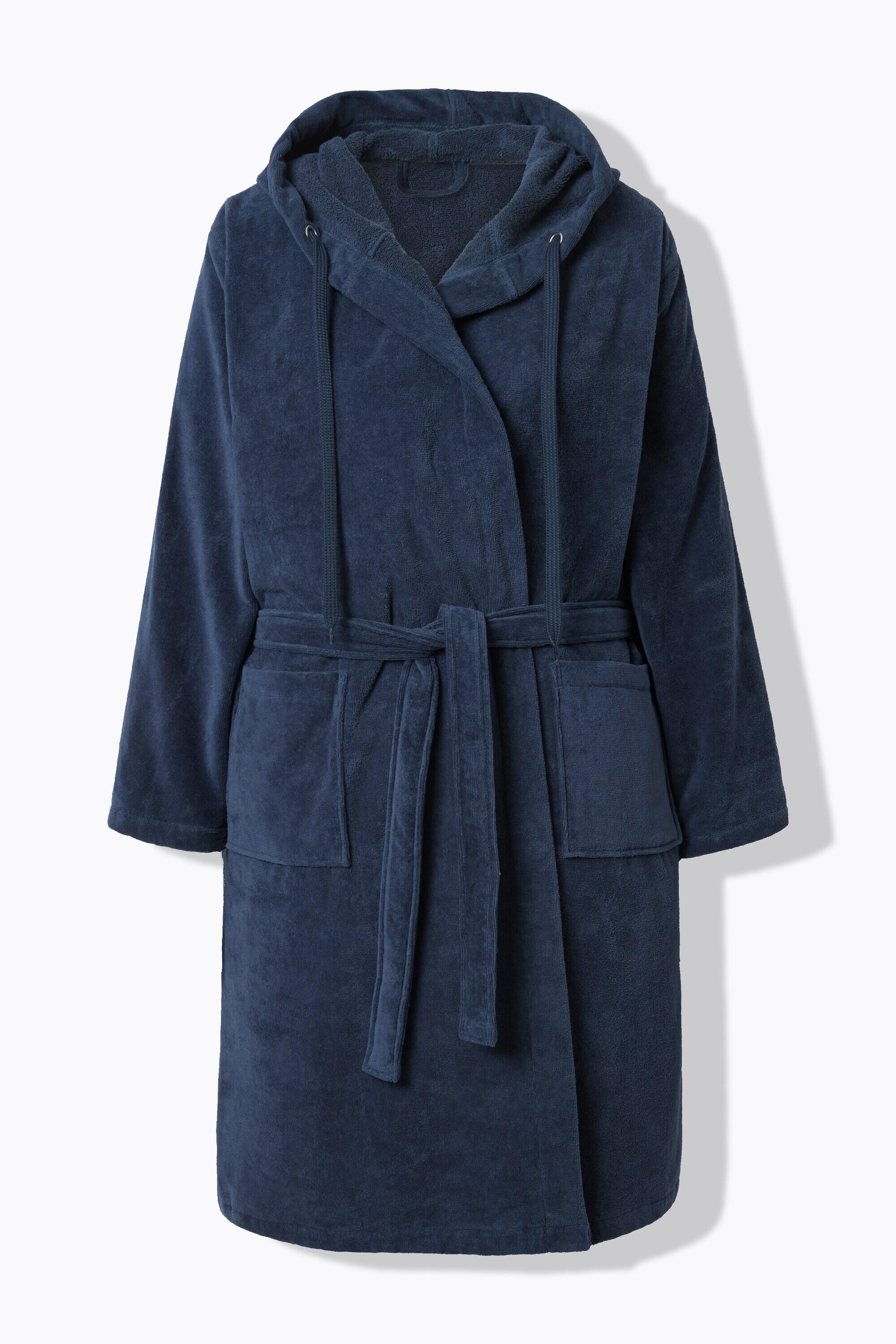 Femme Peignoir à capuche en éponge ceinture et coupe évasée 6/7