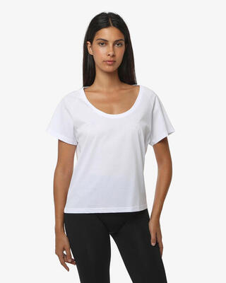 weißes Fitness-T-Shirt aus Baumwolle für Damen