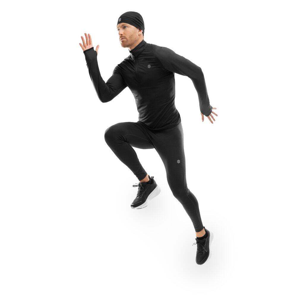 Felpa da corsa da uomo con mezza zip Fitness Intuit Black Nero 3/6