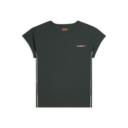 T-shirt technique avec manches à ailettes et passepoils contrastés