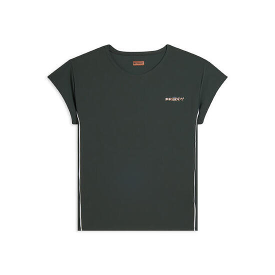 T-shirt technique avec manches à ailettes et passepoils contrastés