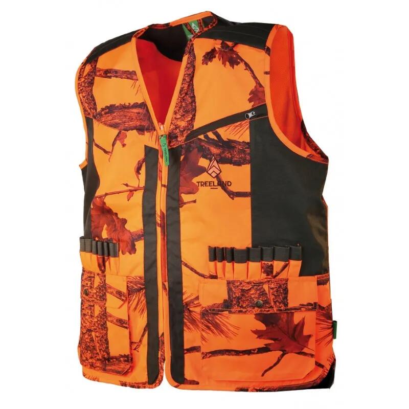 Gilet De Chasse Resistant Treeland Camo Orange 1/2