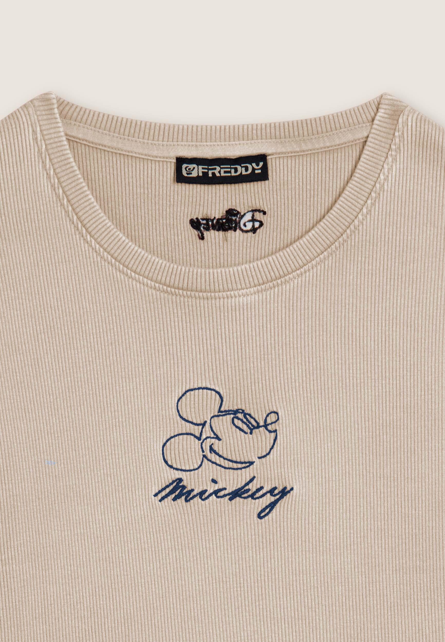 T-shirt cropped da donna a manica lunga con ricami Disney 3/3