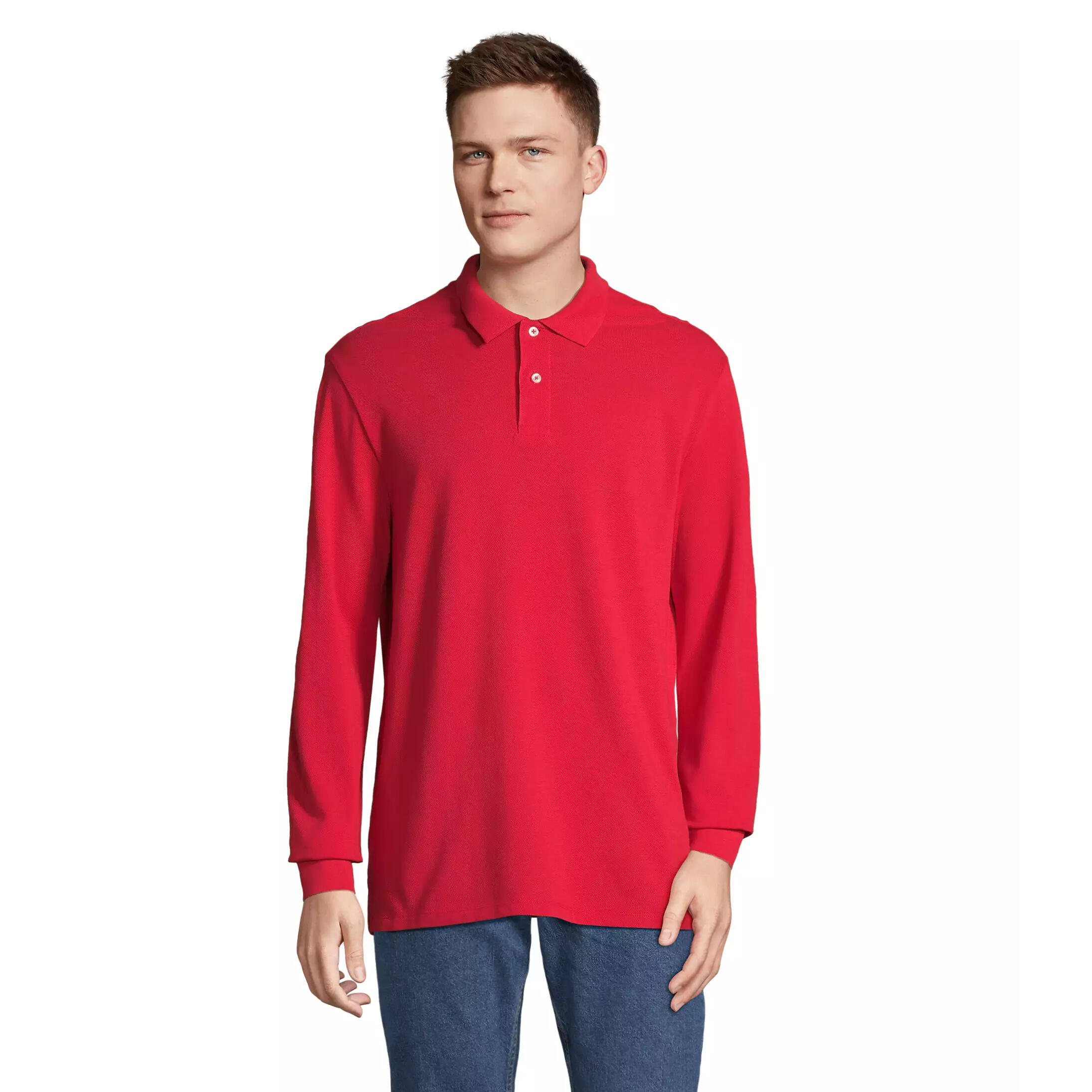 Sol's - Polo Manches Longues Sol's Pacific - Polo Manches Longues - Rouge - Decathlon