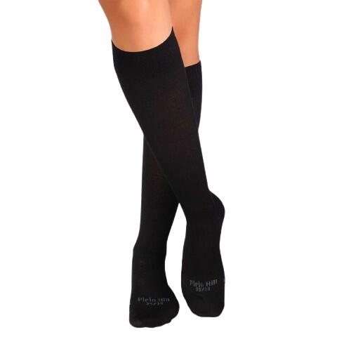 3/4-długie skarpetki uciskowe z merceryzowanej bawełny w kolorze czarnym