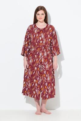 Damen Bademantel Paisley Kimono-Form 3/4-Arm Biobaumwolle