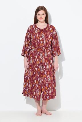 Damen Bademantel Paisley Kimono-Form 3/4-Arm Biobaumwolle