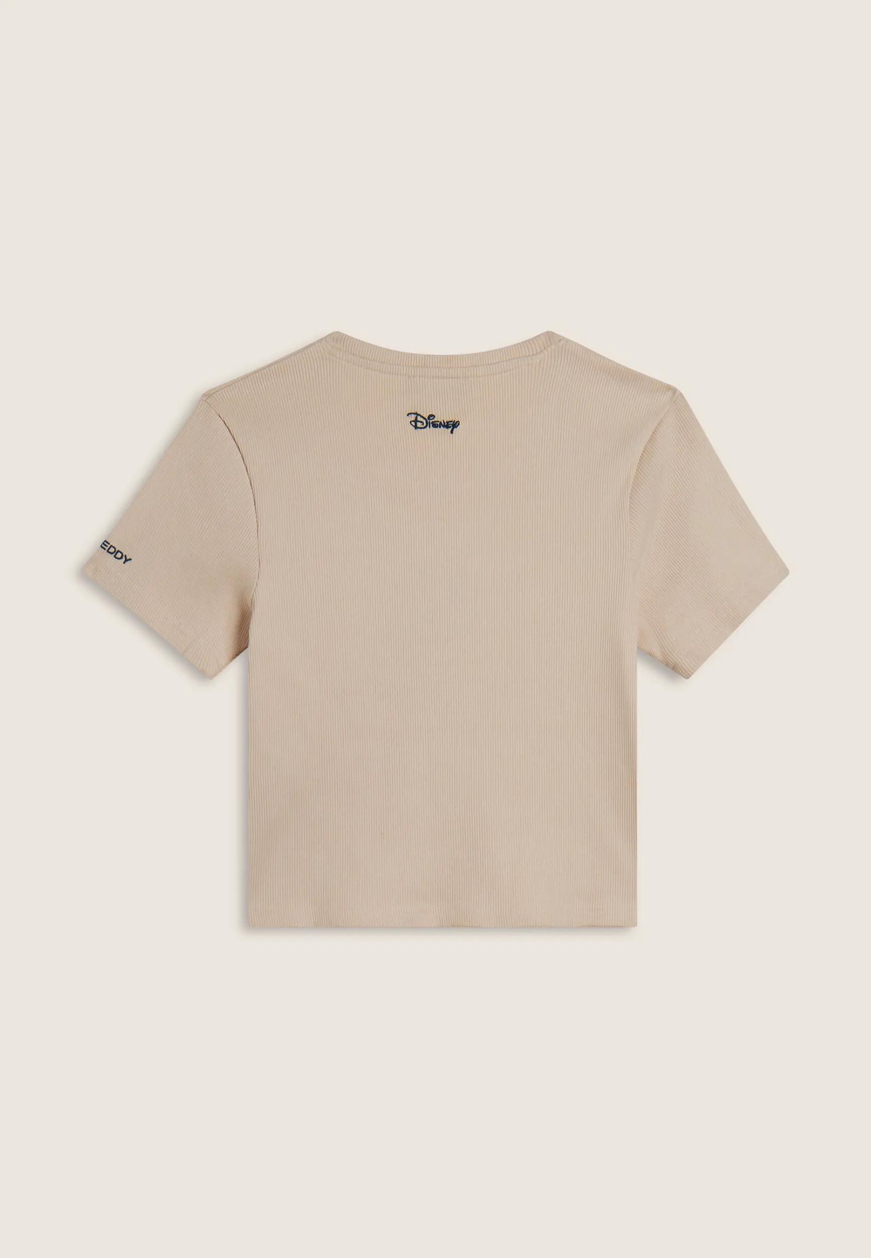 T-shirt pour femmes cropped côtelé avec broderies Disney 2/3