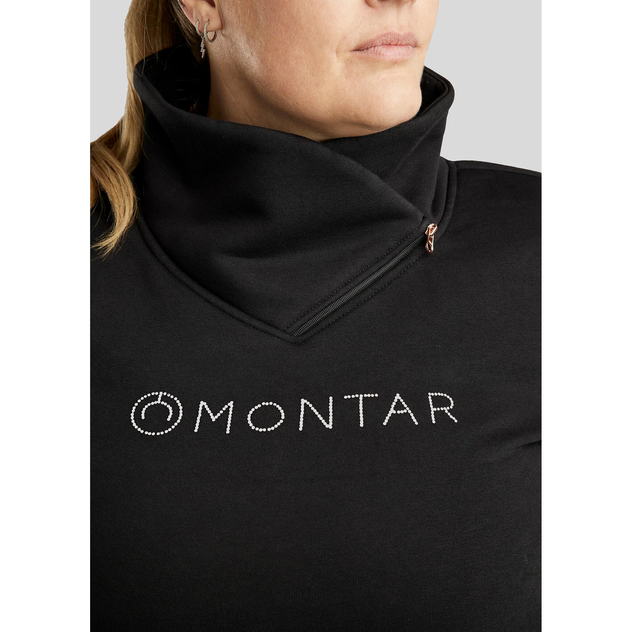 Sweatshirt équitation col montant zippé femme Montar Naja 3/4