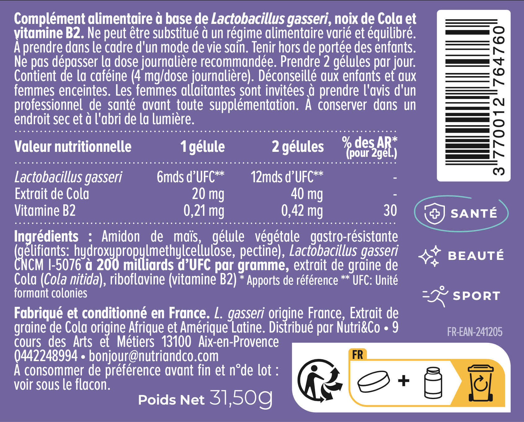 Lactobacillus Gasseri - Digestion Minceur et Ventre plat - 60 gélules 3/6