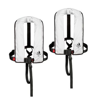 2er-Set Automatik-Rettungsweste 165N ISO mit Harness, weiß