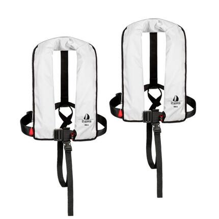 2er-Set Automatik-Rettungsweste 165N ISO mit Harness, weiß