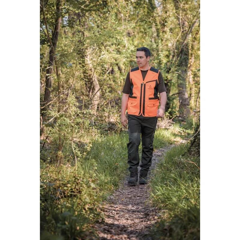 Gilet De Chasse Resistant Treeland Orange 3/4