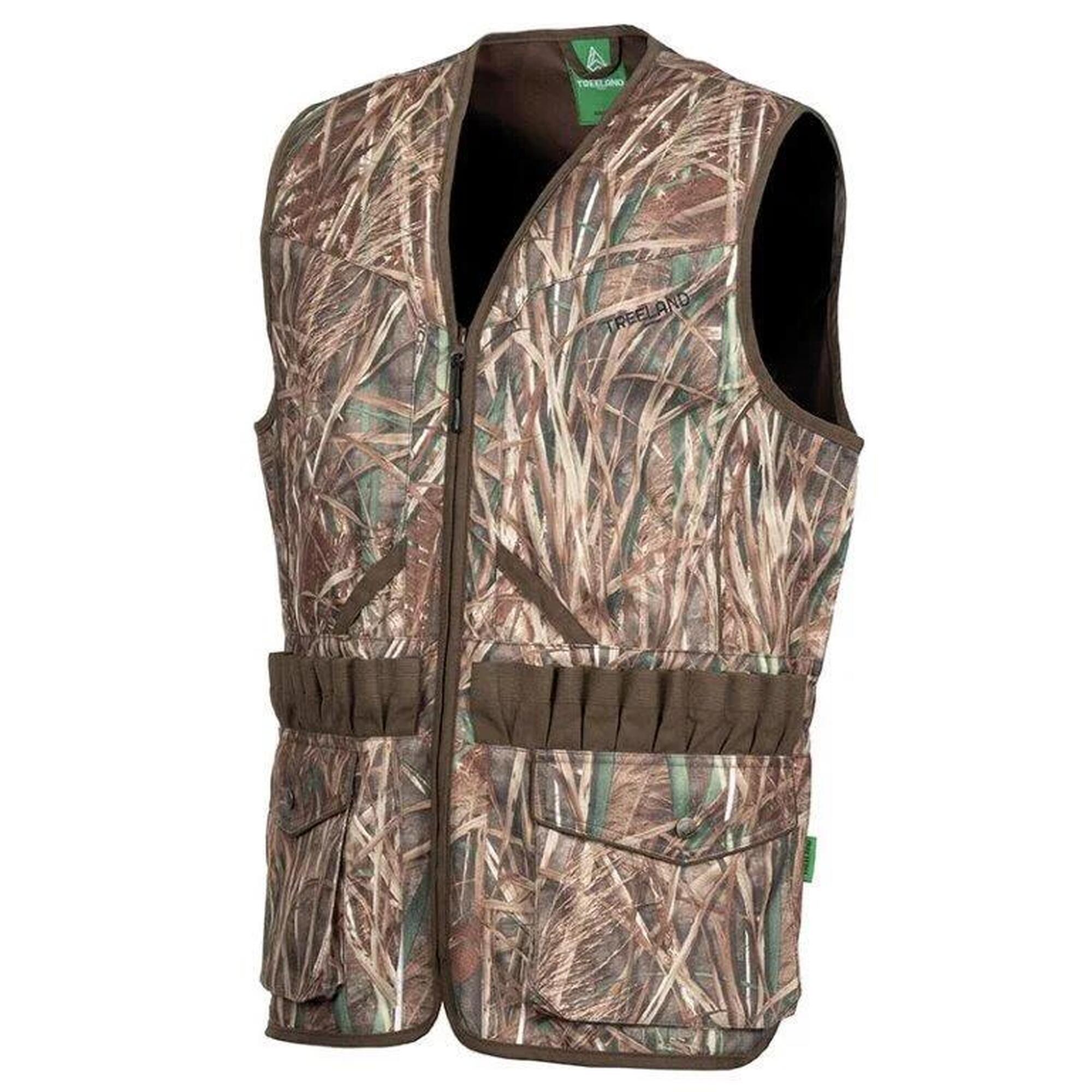 Treeland - Gilet De Chasse Treeland Camo Roseau - Gilet Sans Manche - Marron|vert - Decathlon