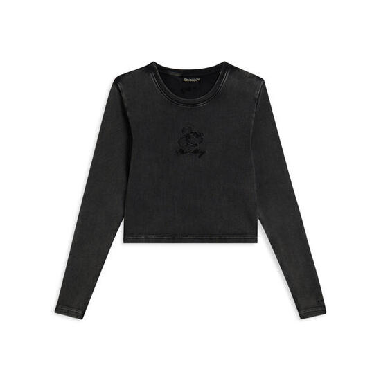 T-shirt pour femmes cropped à manches longues avec broderies Disney