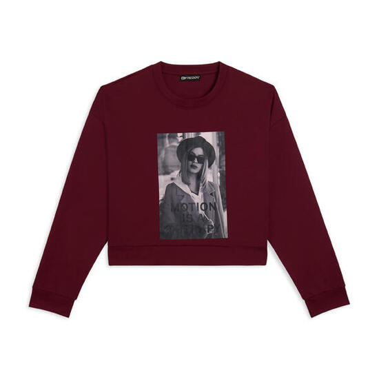 Felpa donna girocollo con stampa fotografica