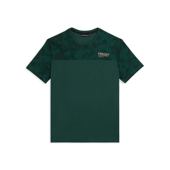 T-shirt camouflage con fondo tinta unita e logo cuore