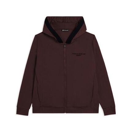 Sweat-shirt pour femmes avec fermeture zippée, capuche et logo