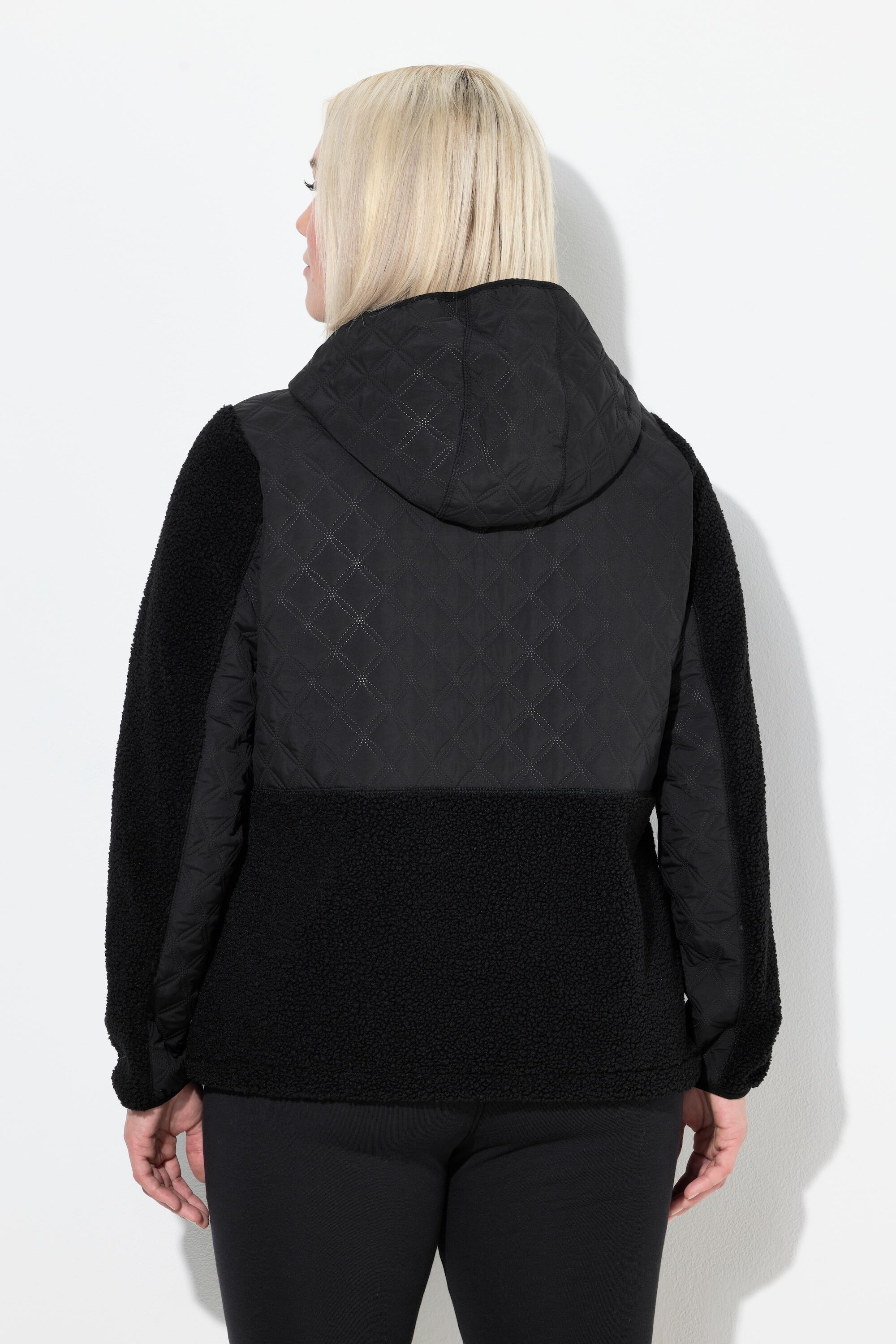 Femme Veste en polaire matelassée à capuche boutons-pression 2/6