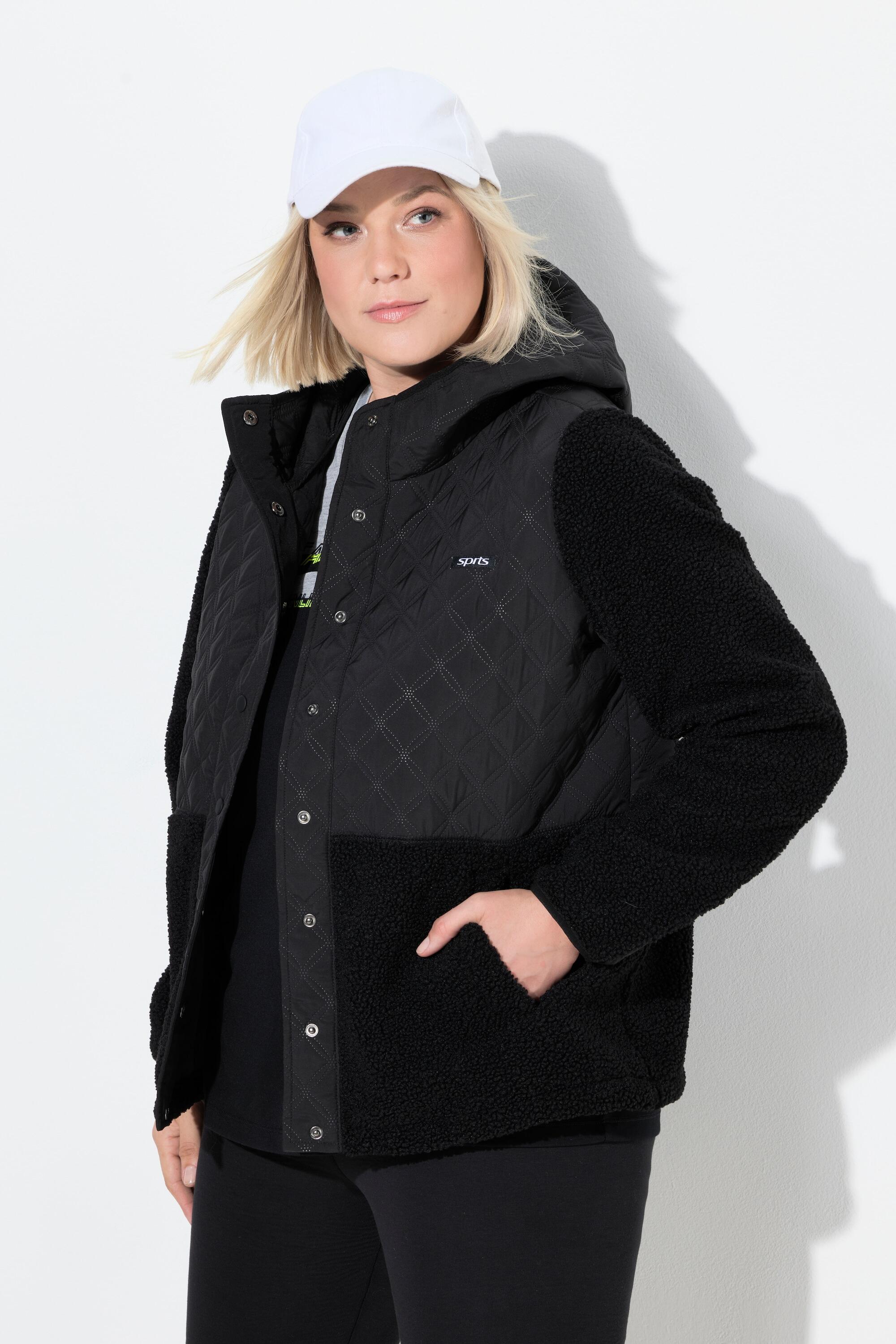 Femme Veste en polaire matelassée à capuche boutons-pression 5/6