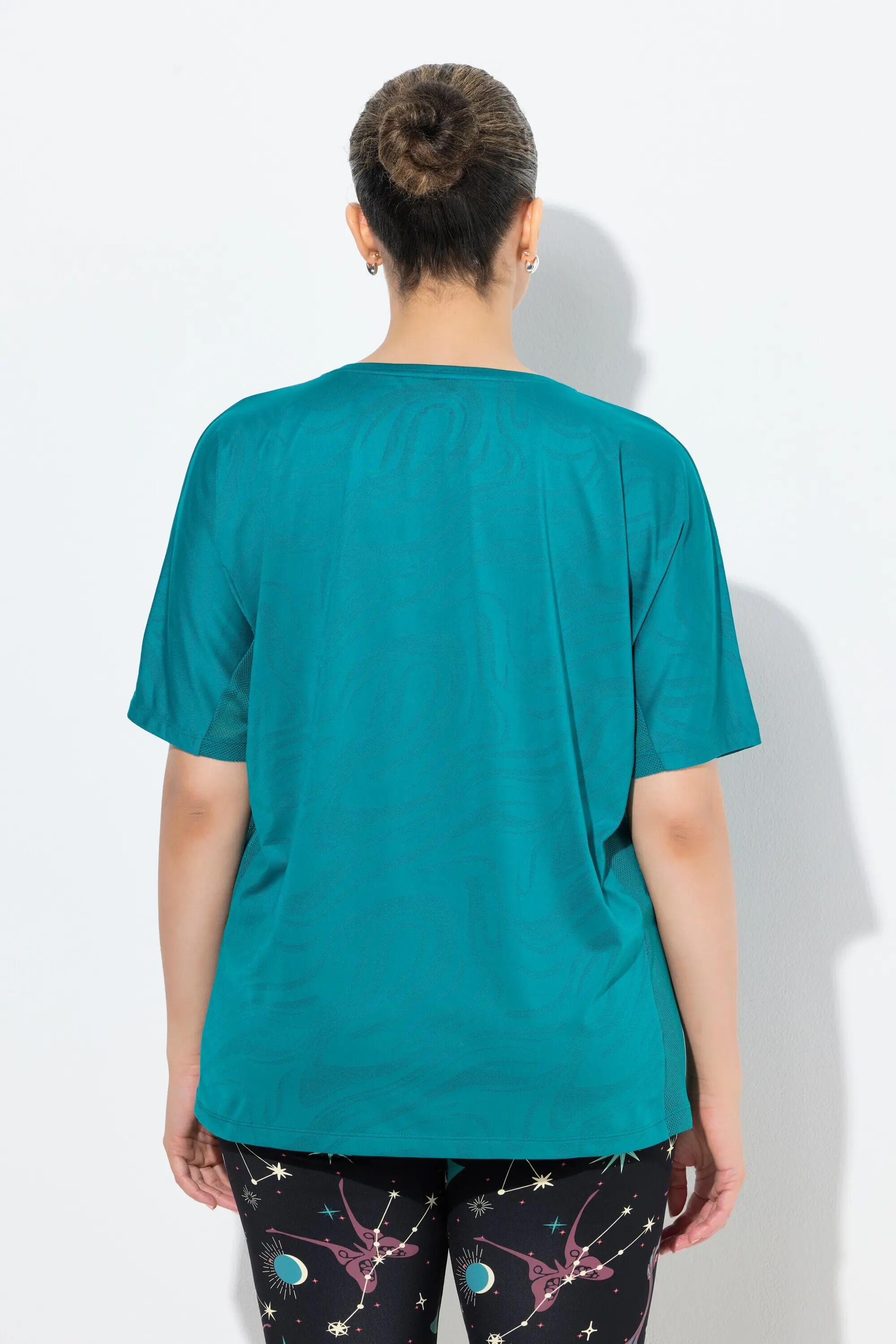 Femme T-shirt technique à col rond et manches courtes empiècements en mesh 7/11