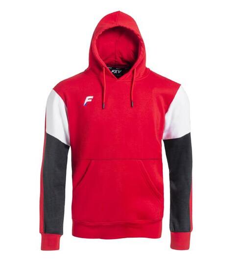 SWEAT CAPUCHE DE RUGBY CHISTERA ENFANT Force XV rouge-noir
